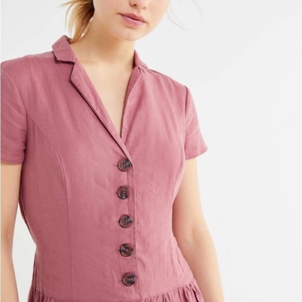Urban Outfitters Natalie Linen-Blend Shirt Dress - Picture 3 of 8